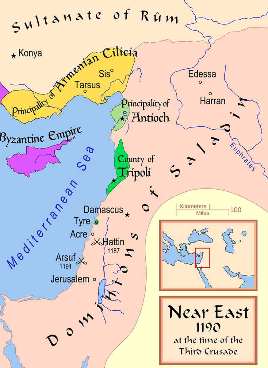 third crusade map holy land