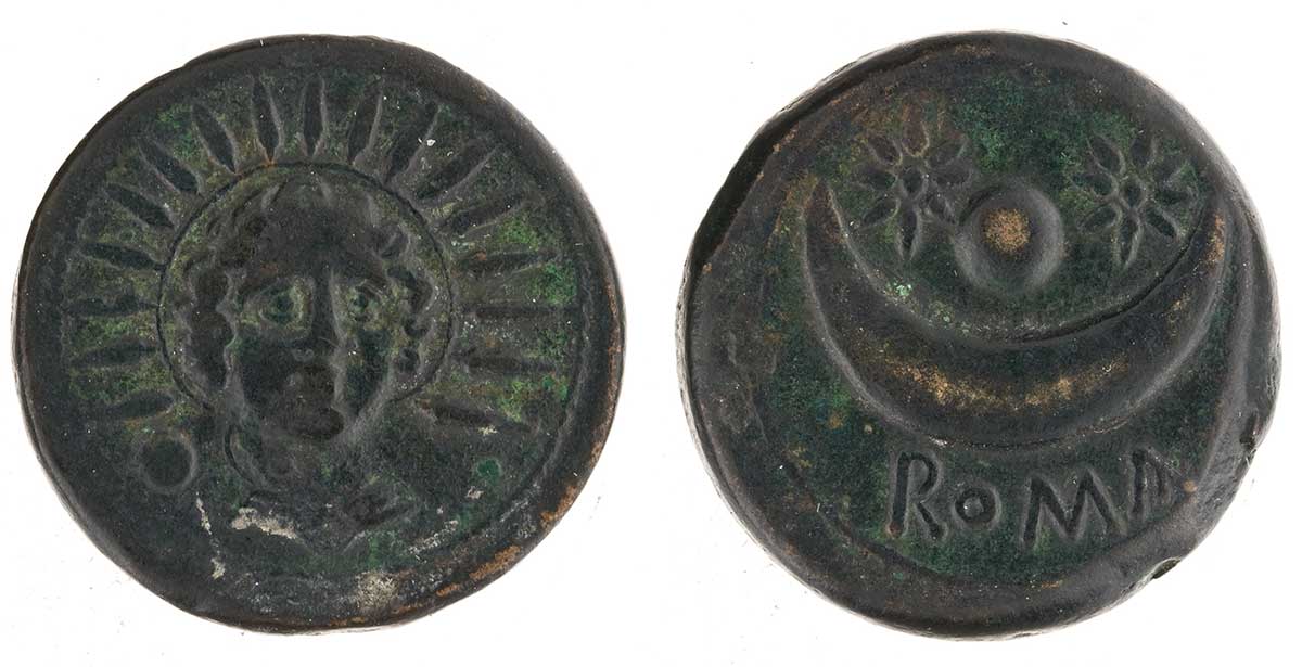 uncia rome sol crescent stars roman coinage