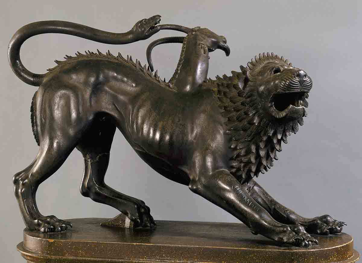 unknown chimera arezzo bronze sculpture