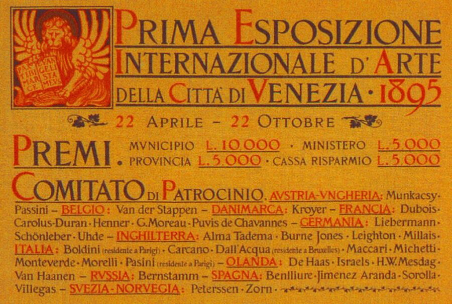 1895 poster advertising the first edition of the Venice Biennale
