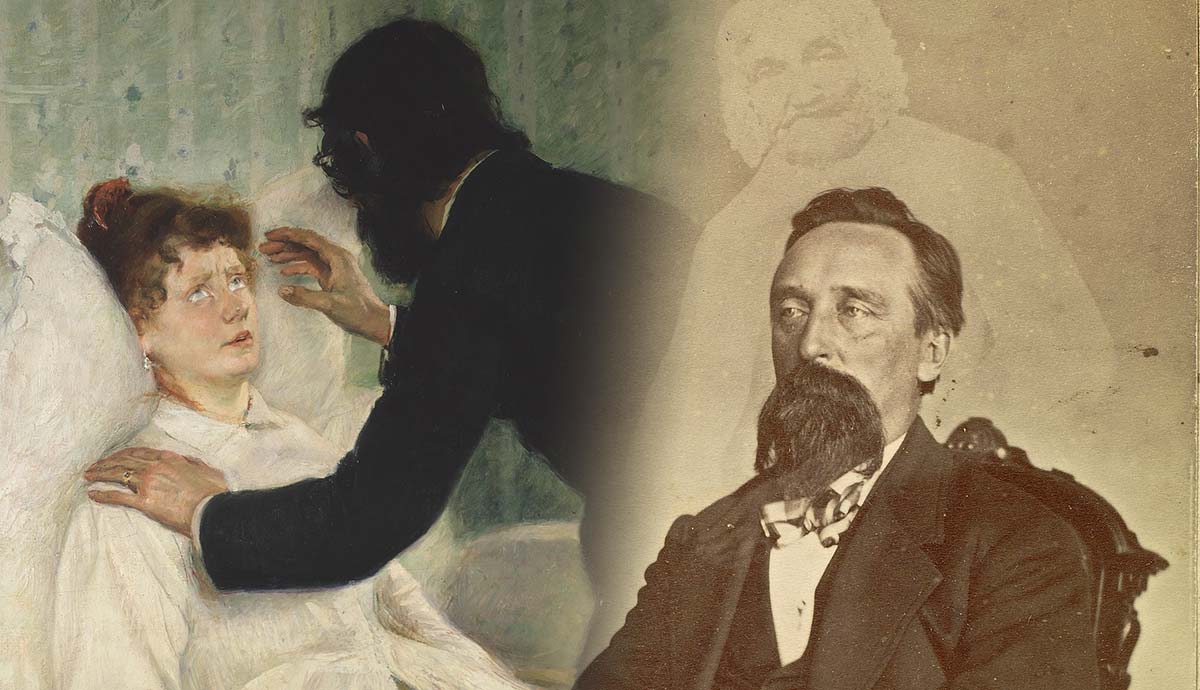 john j glover with ghost with hypnotic seance