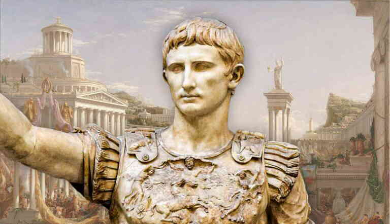 Cole’s empire scene and Augustus sculpture