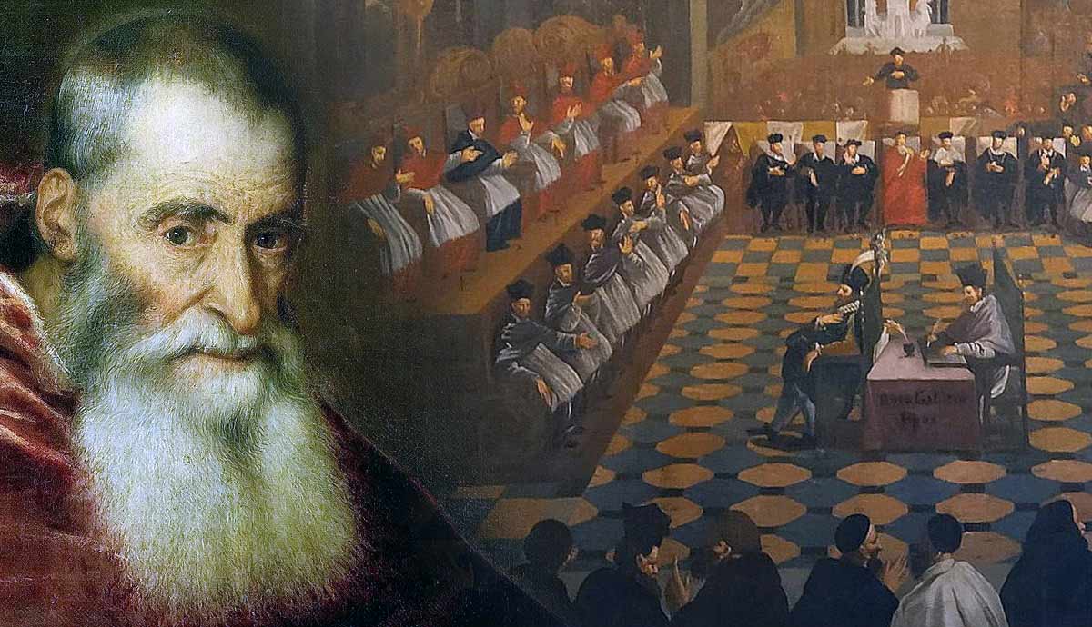 Portrait of Pope Paul III by Titian alongside Council of Trent