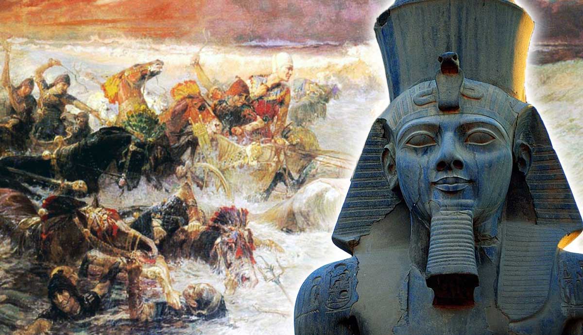 Napoleonic battle scene and Ramses II bust