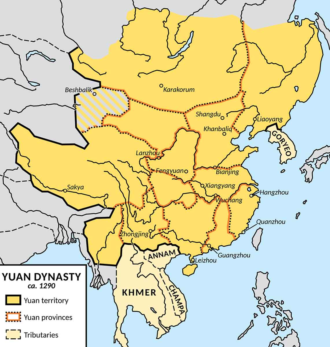 yuan dynasty map 1290