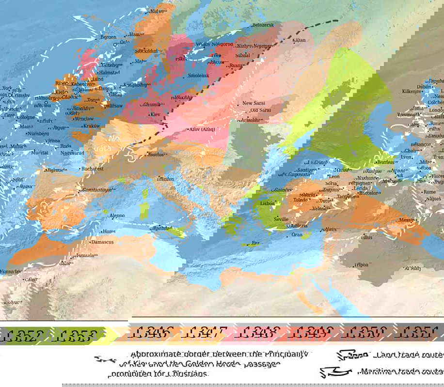 Black Death Europe map