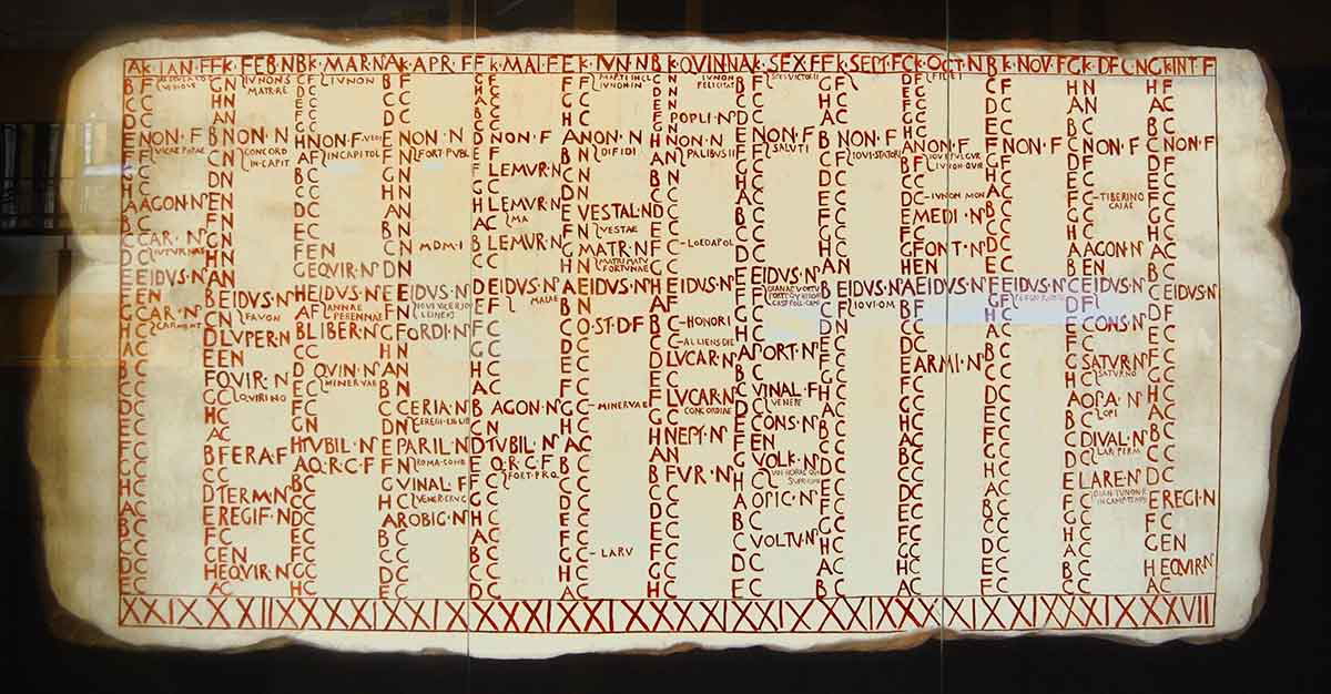 Calendar Roman Republic Fasti Antiates Maiores