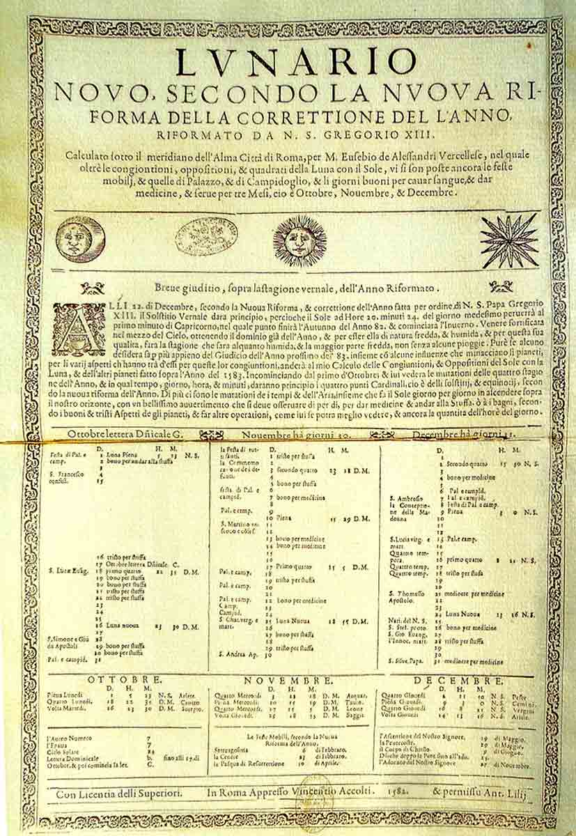 Gregorian Calendar 1582
