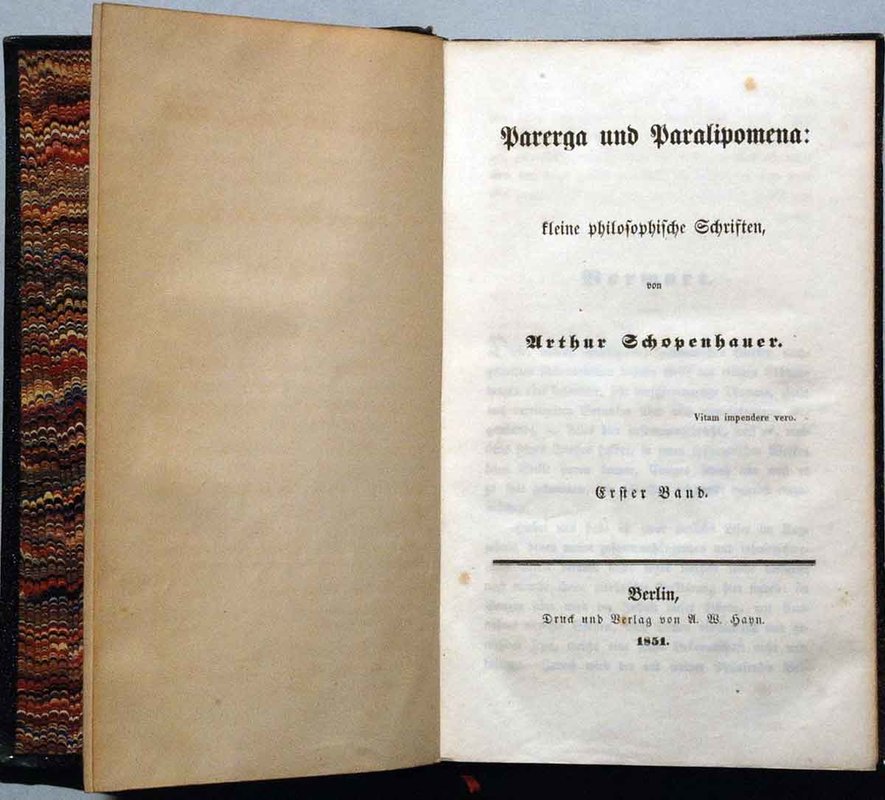 Parerga and Paralipomena schopenhauer
