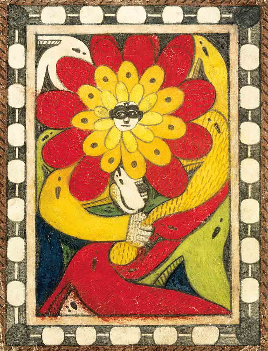 adolf wolfli adolf throne rock face flower