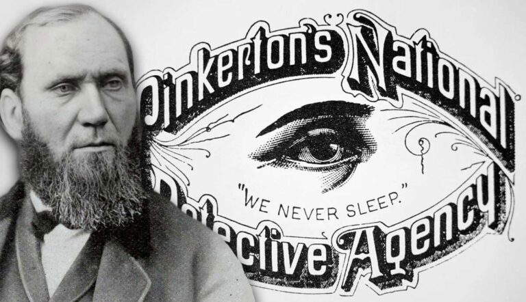 Pinkerton National Detective Agency logo; Pinkerton portrait
