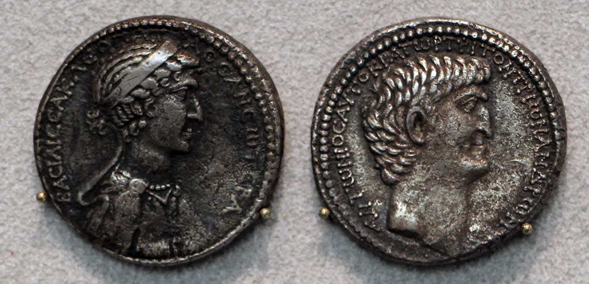 antony cleopatra tetradrachm second triumvirate