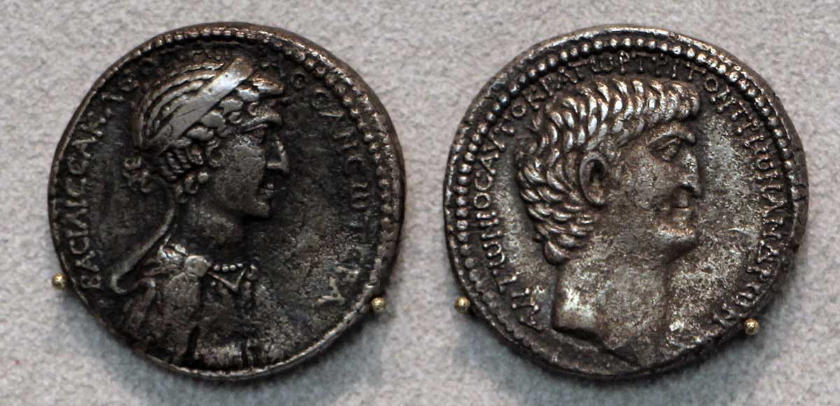 antony cleopatra tetradrachm second triumvirate