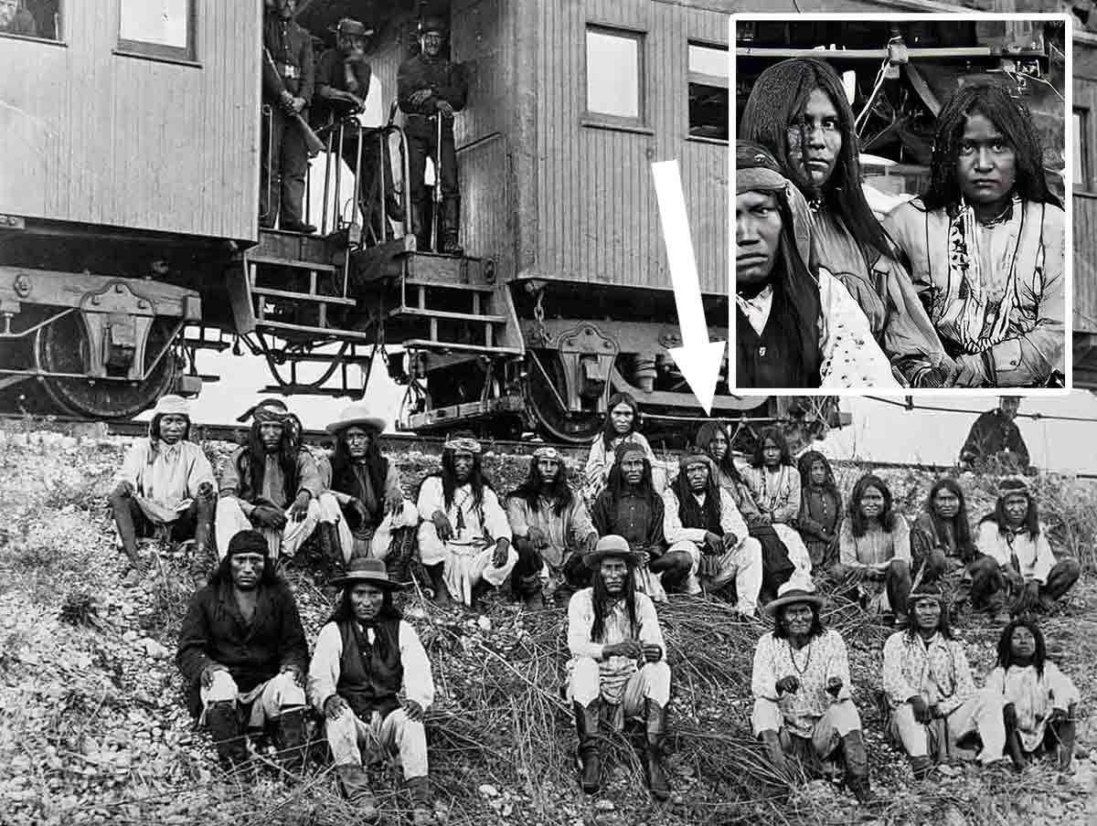 apache prisoners in front of train