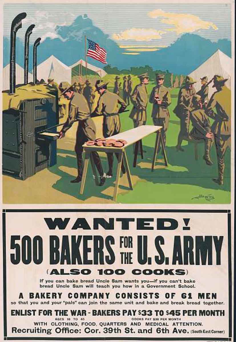 army recruitment poster bakers cooks
