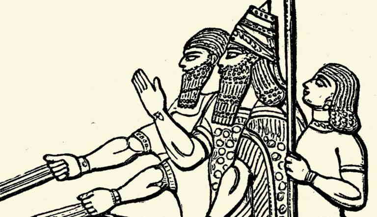 Assyrian soldiers in ancient artwork