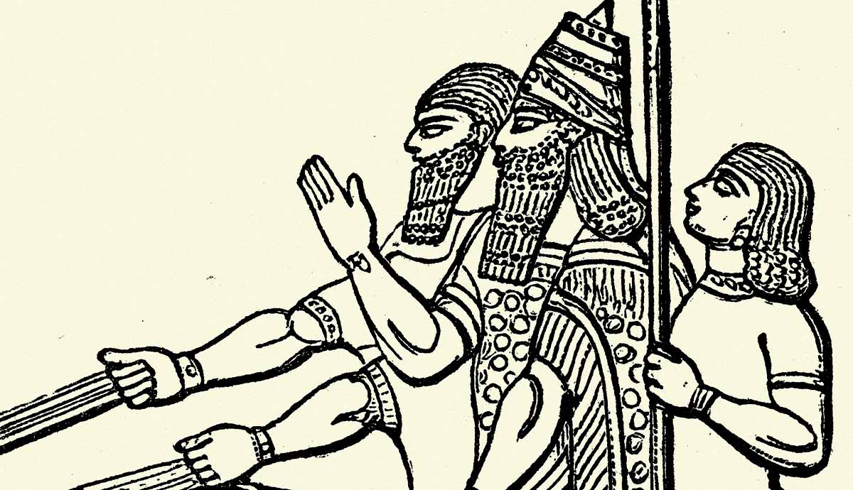 Assyrian soldiers in ancient artwork