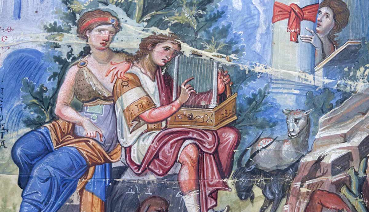David composing the Psalms, from the Paris Psalter