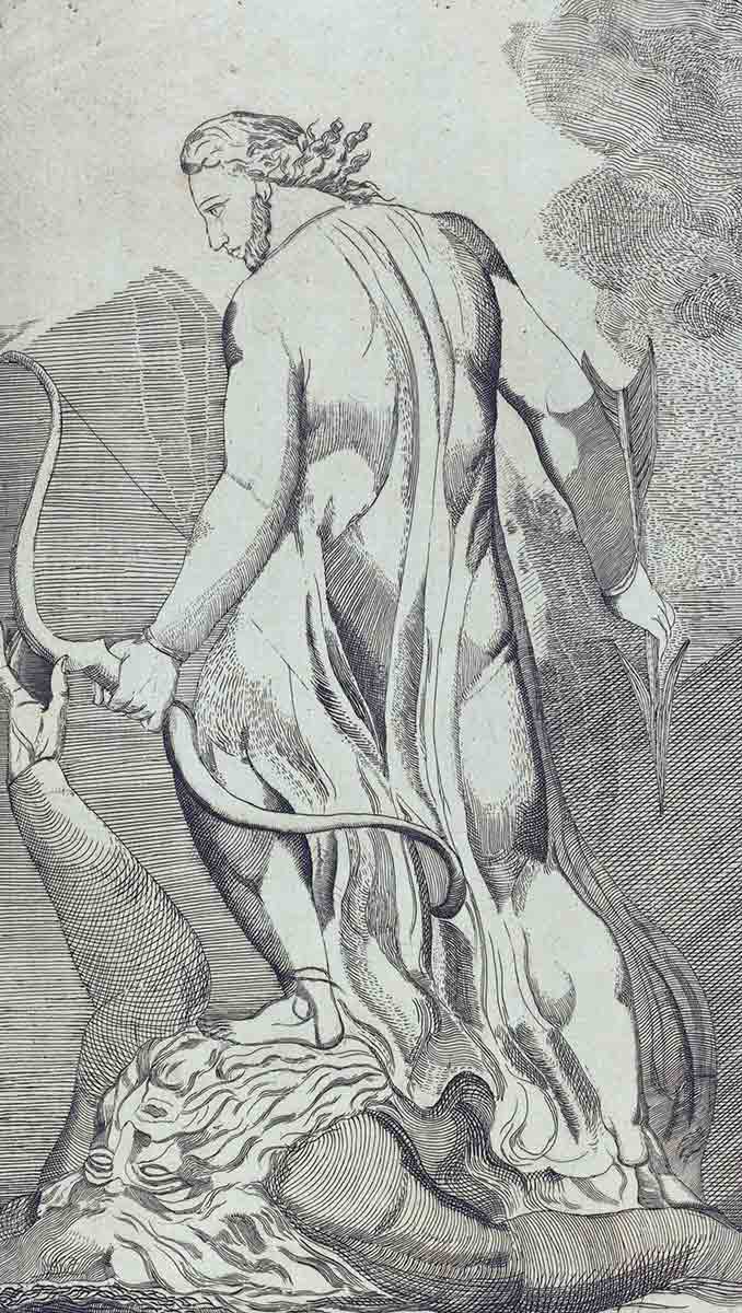 butts christ trampling satan engraving