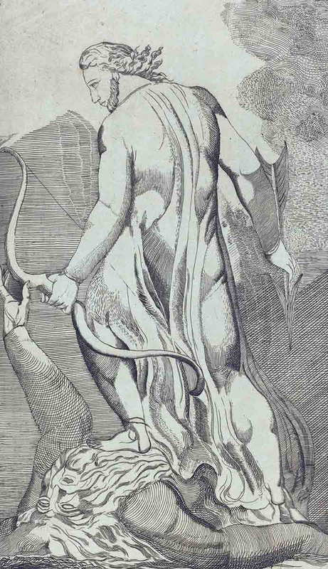 butts christ trampling satan engraving
