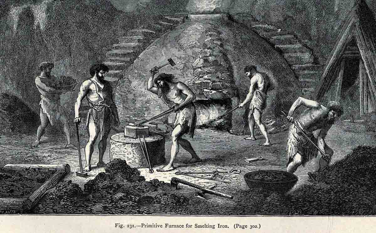 celtic metalworking primitive furance smelting iron