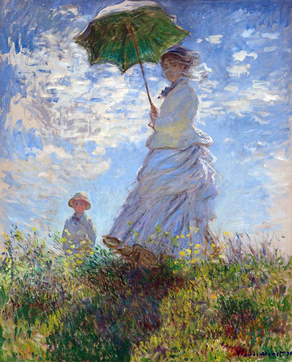 claude monet woman with parasol painting