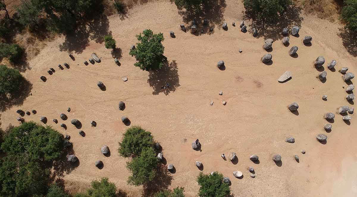 cromeleque almendres aerial view