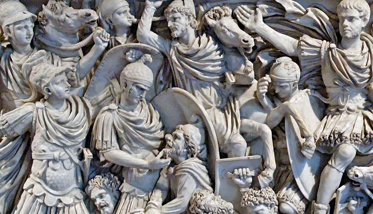 details of roman ludovisi sarcophagus