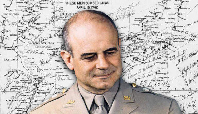 General Doolittle portrait; Tokyo raiders scrapbook