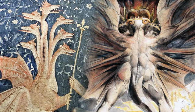 William Blake’s Red Dragon; medieval Dragon tapestry