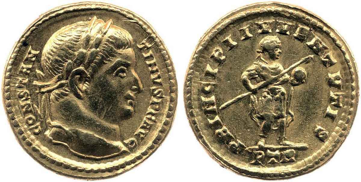 early solidus constantine great trier mint