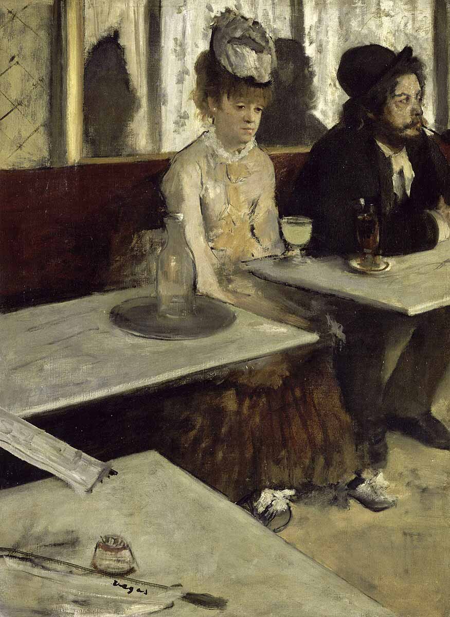 edgar degas in cafe painting
