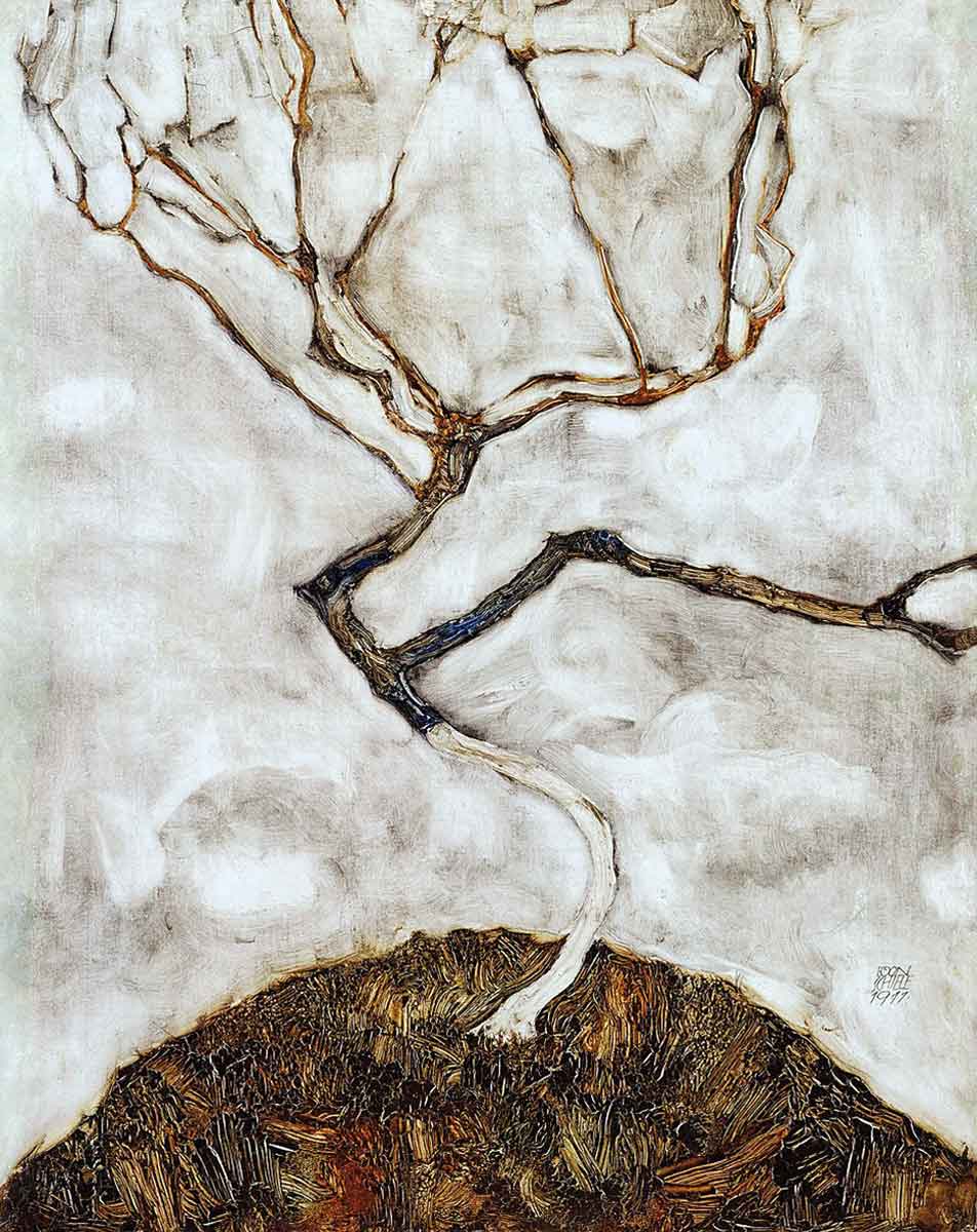 egon schiele small tree painting