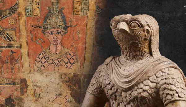 Horus in Roman armor; Osiris funerary shroud
