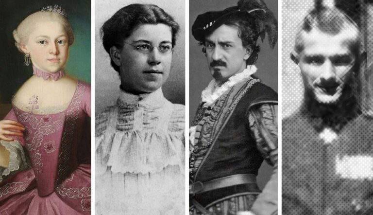 Portraits of four famous historical siblings