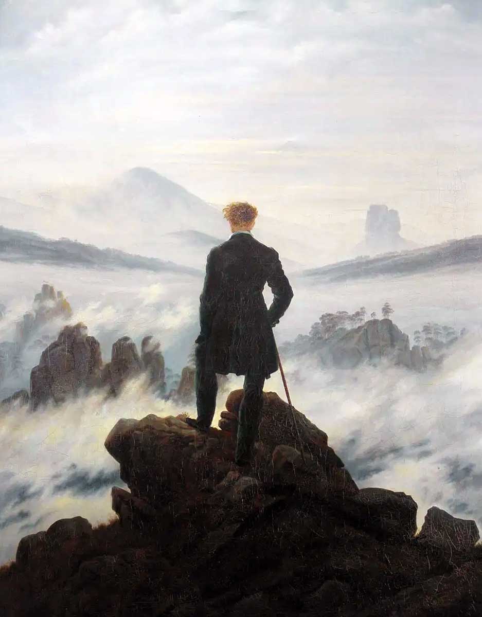 friedrich wanderer above sea of fog painting