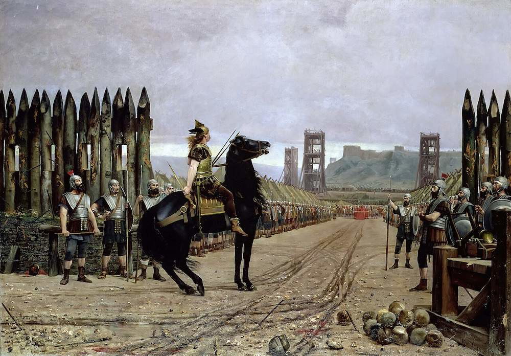 Painting Vercingetorix surrenders to Caesar by Henri-Paul Motte