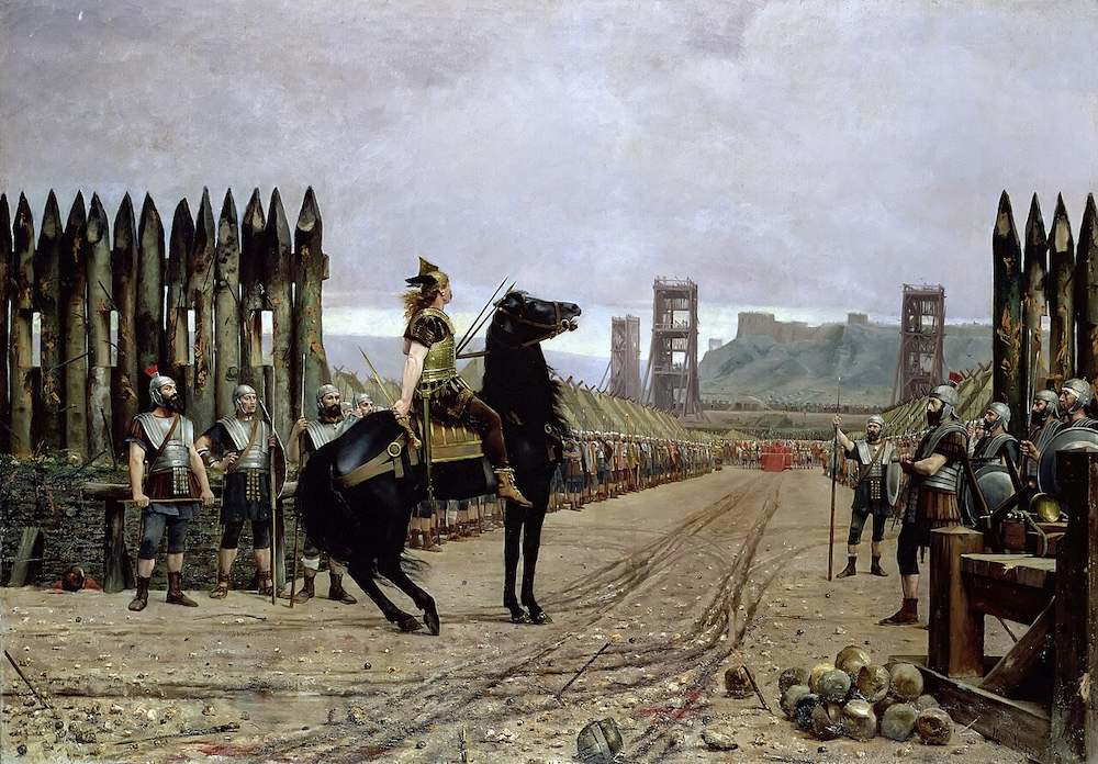 Painting Vercingetorix surrenders to Caesar by Henri-Paul Motte