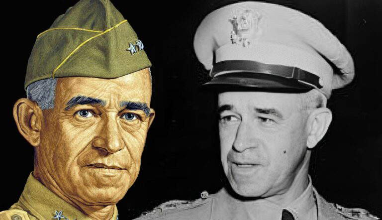 Portrait of Omar Bradley; Bradley at Pershing funeral