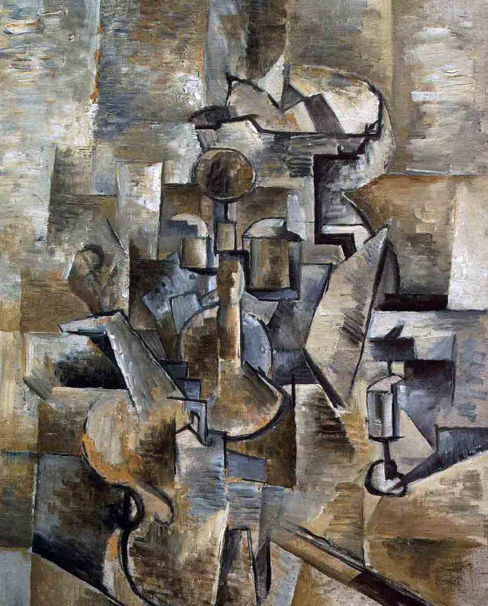 georges braque violin and candlestick painting