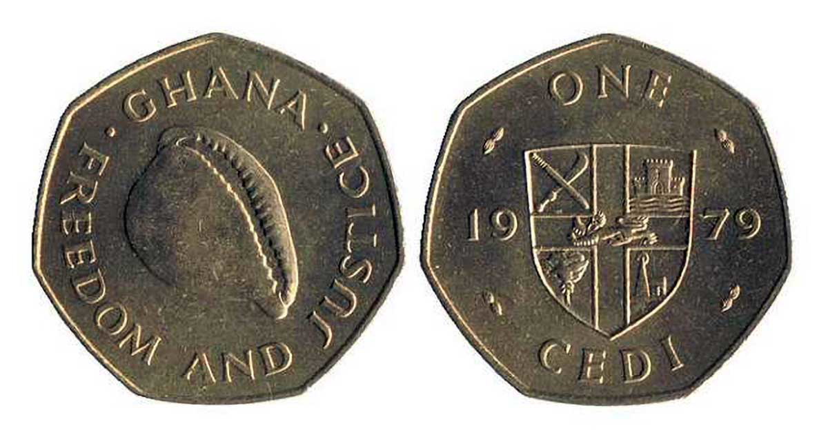 ghanain cedi cowrie coin