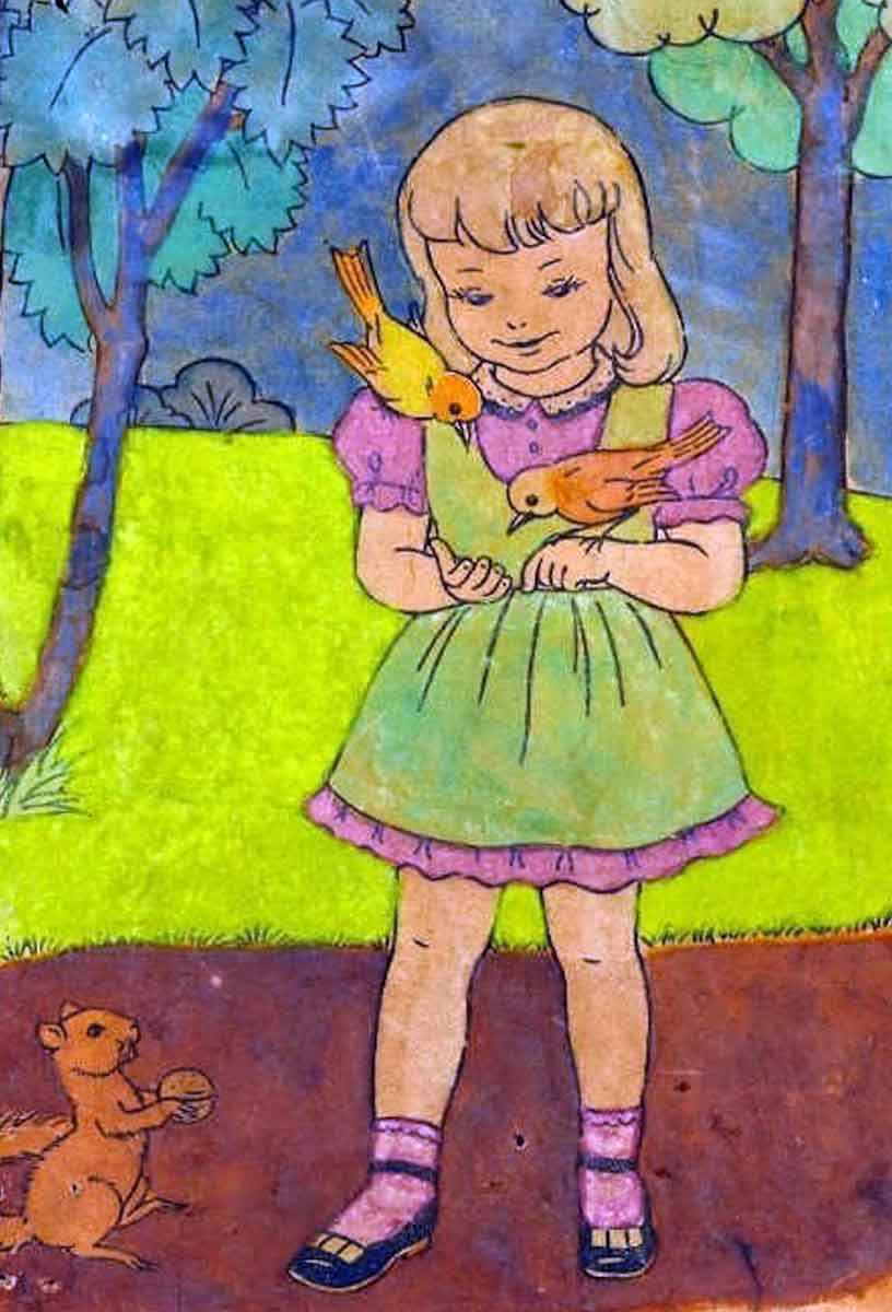 henry darger girl bird squirrel