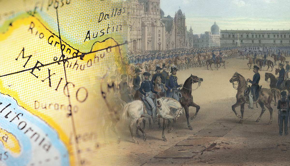 American troops in Mexico City; Mexico map