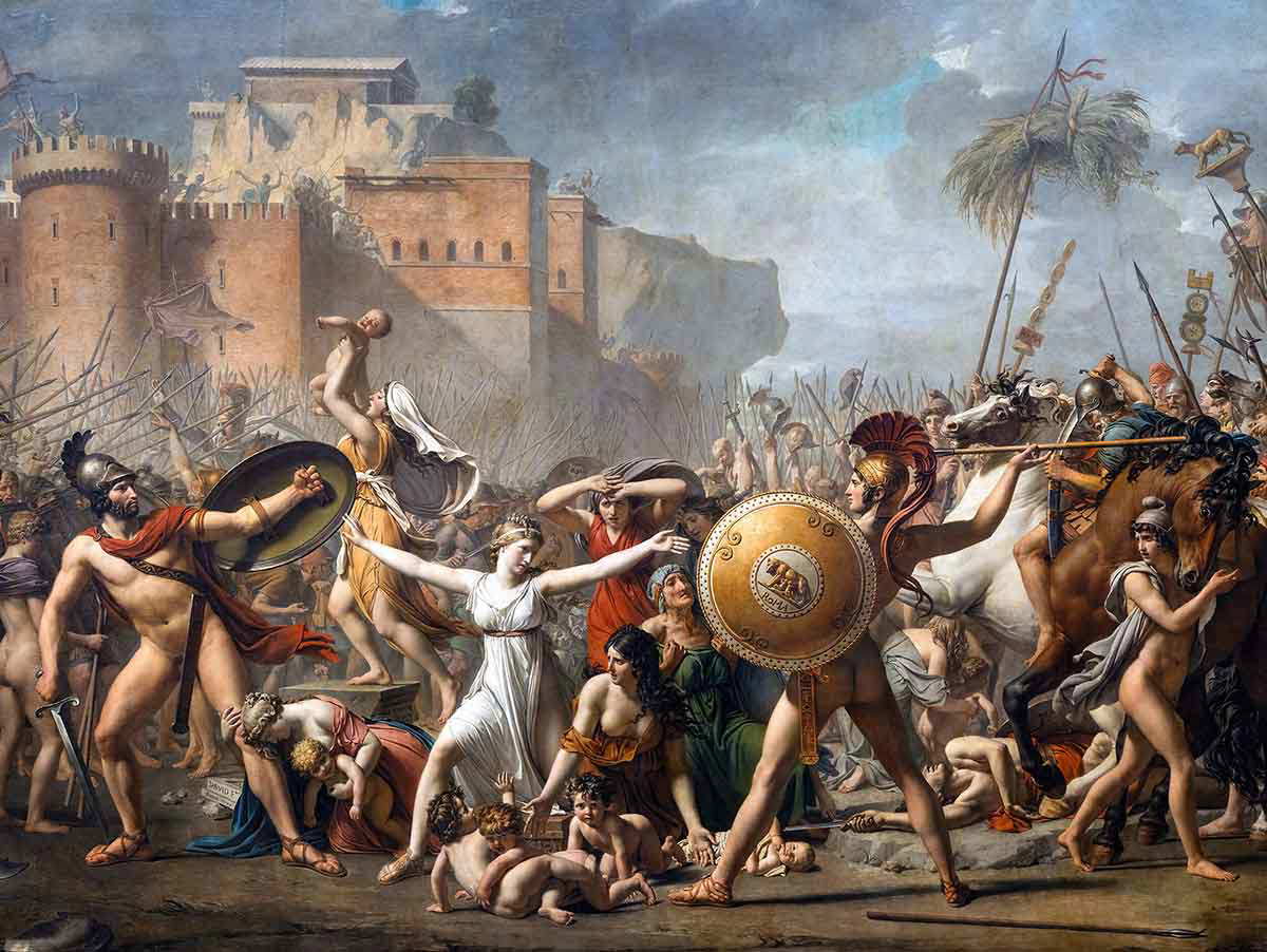 jacques louis david intervention of sabine women painting