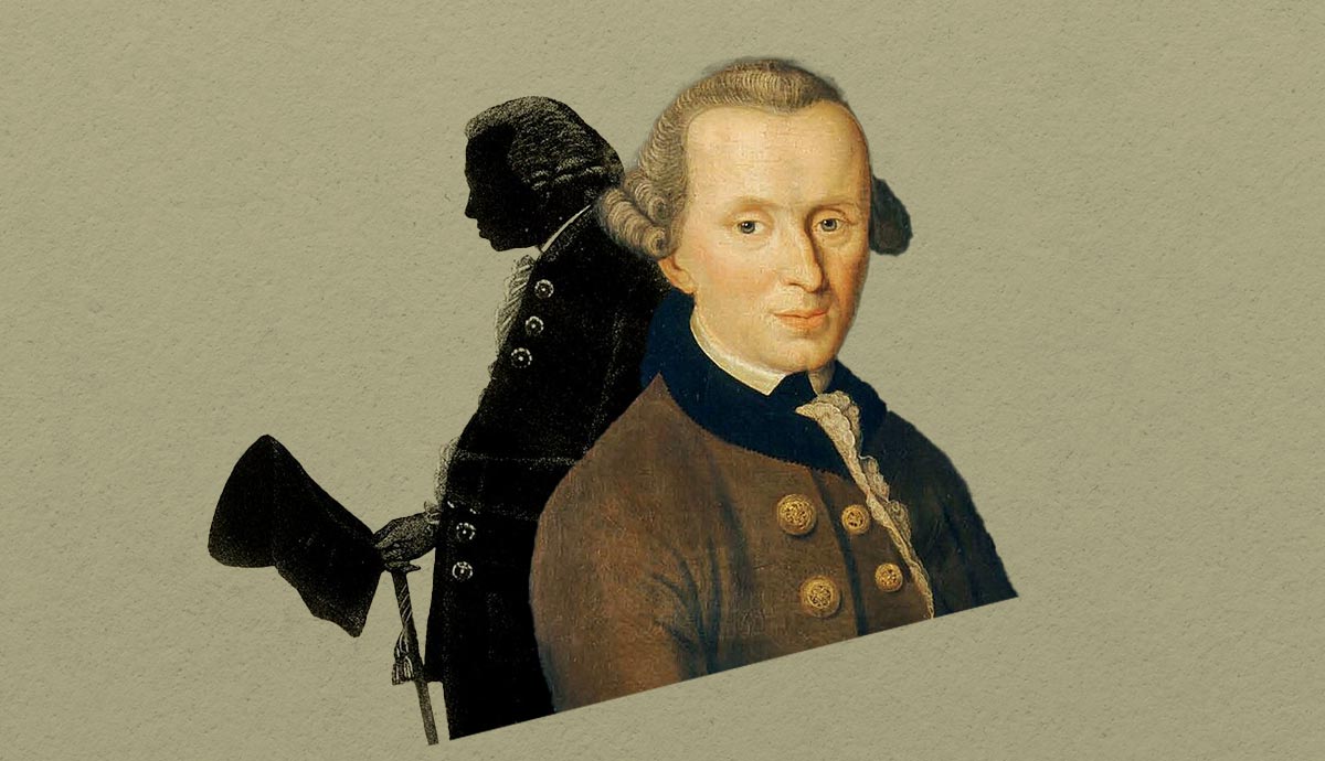 Immanuel Kant portrait with silhouette
