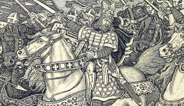 Arthur Leading the Charge at Mount Badon