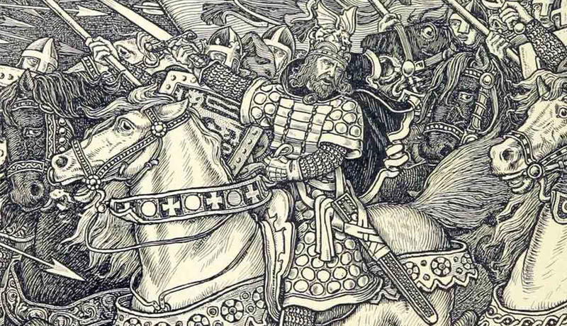 Arthur Leading the Charge at Mount Badon