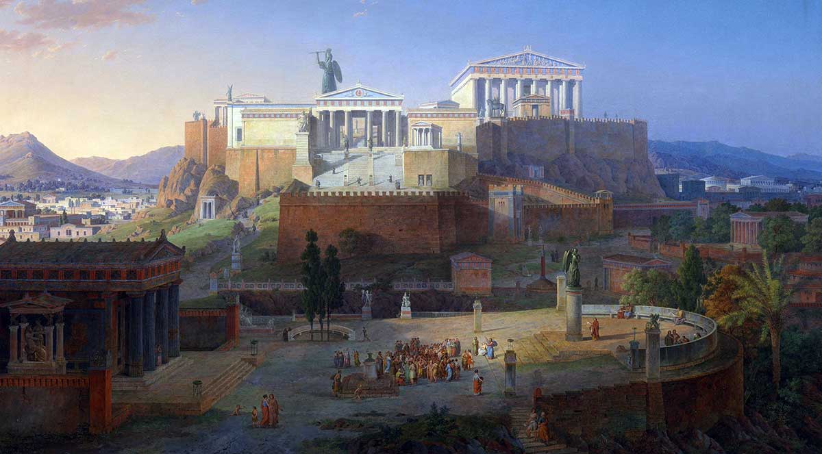klenze acopolis athens painting