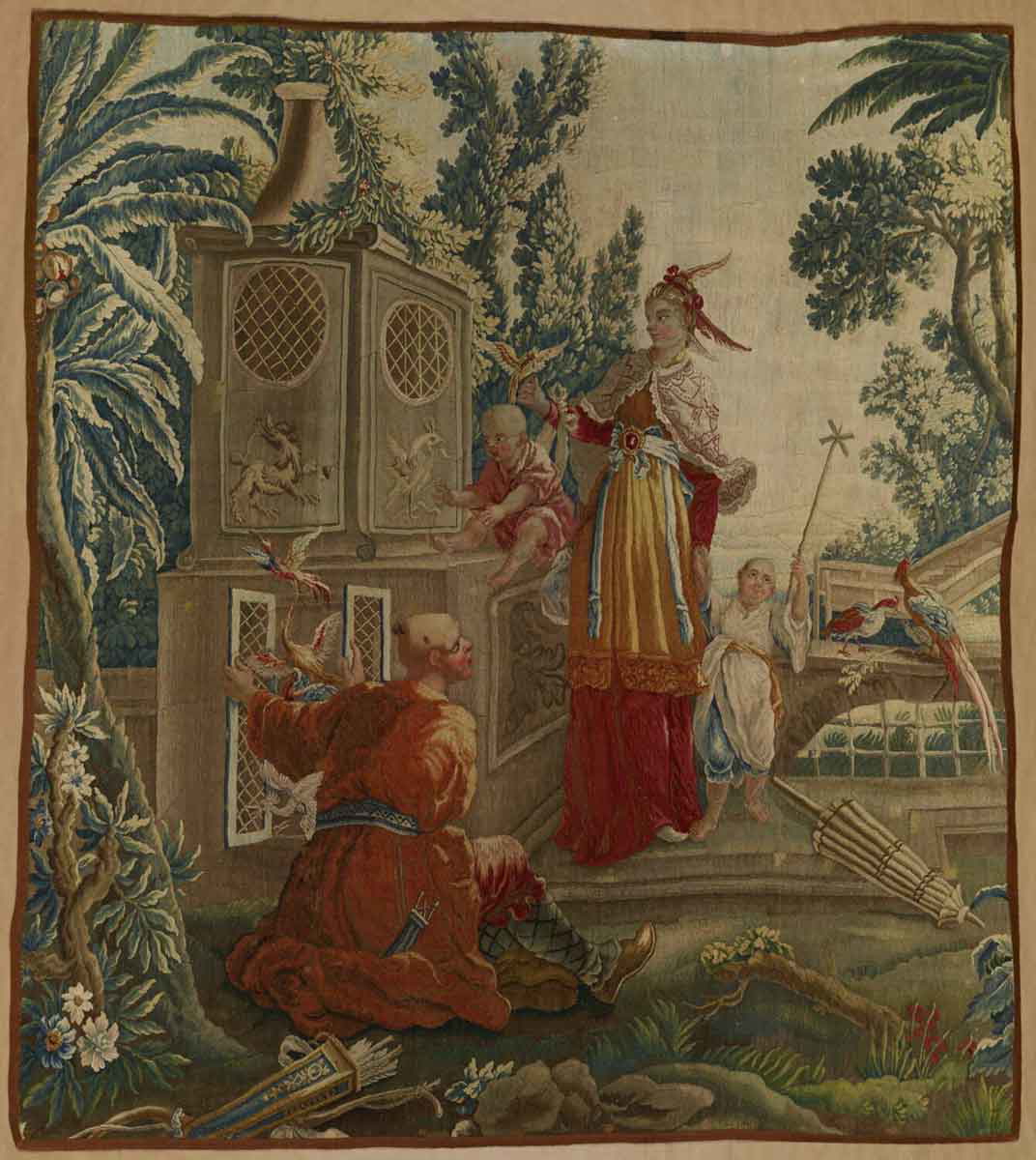 la voliere de la tenture chinoise chinoiserie