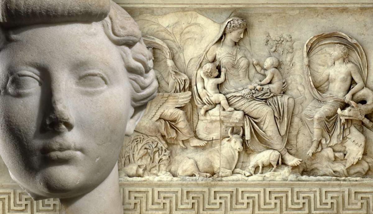 Bust of Livia and Ara Pacis relief